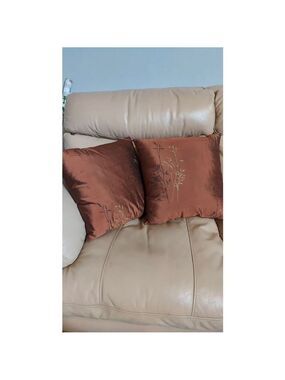 Pier 1 Copper Metallic Embossed Accent Pillow 16x16